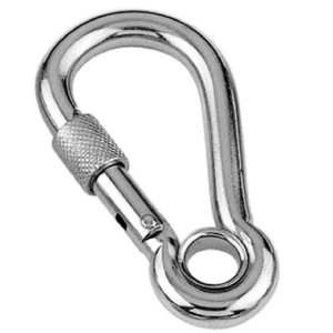 SNAP HOOK WITH EYELET & SCREW, ZINC PLATED